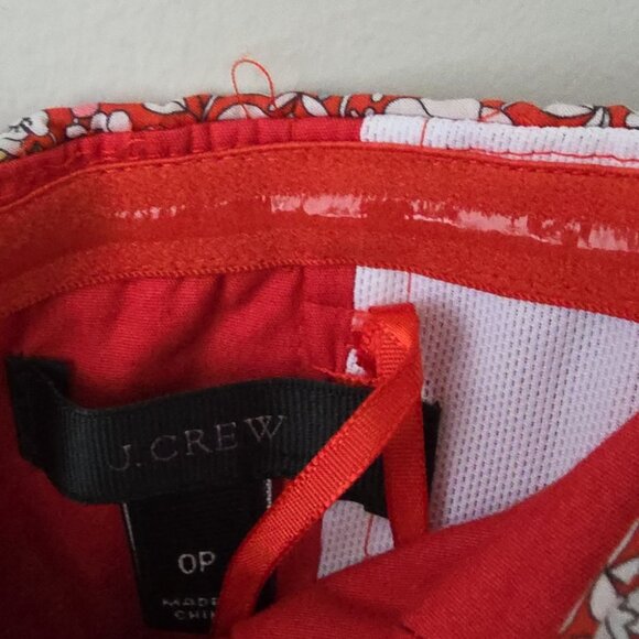 J.CREW | Liberty Tie Front Strapless Dress In Cherry Multi Floral red Sz 0P - Picture 9 of 9